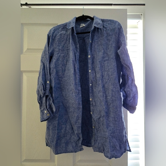Blue Button-Up Shirt - Picture 3 of 4